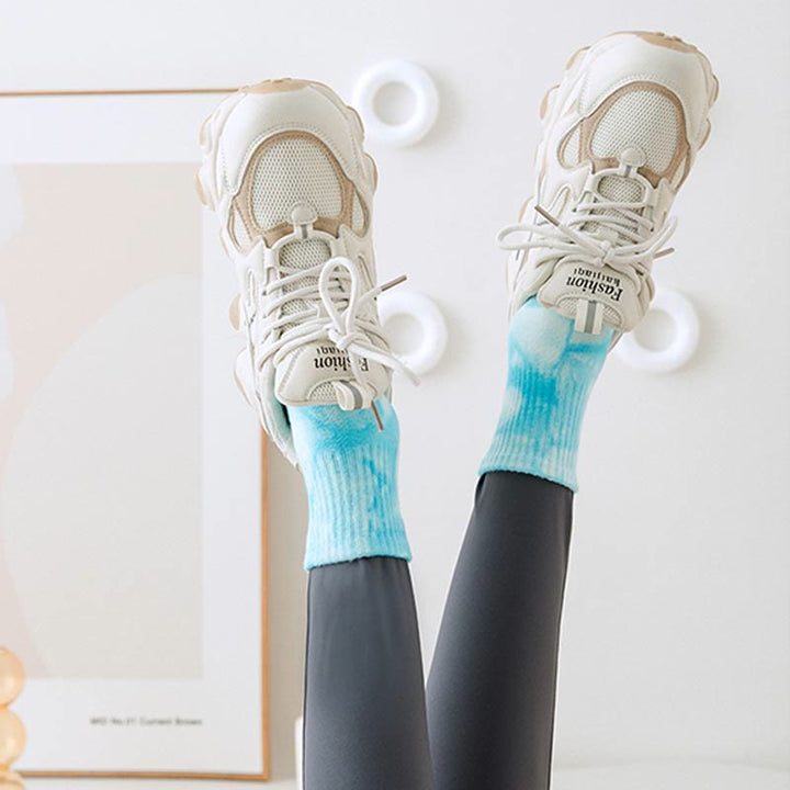 Chaussettes de sport Olivenorma Tie-Dye Grip antidérapantes pour Pilates et barre, en coton extensible respirant, idéales pour le yoga. - image 15