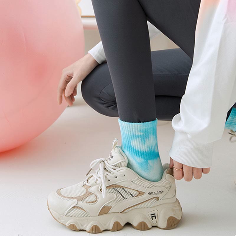Chaussettes de sport Olivenorma Tie-Dye Grip antidérapantes pour Pilates et barre, en coton extensible respirant, idéales pour le yoga. - image 14