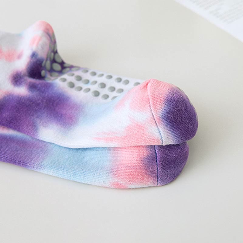 Chaussettes de sport Olivenorma Tie-Dye Grip antidérapantes pour Pilates et barre, en coton extensible respirant, idéales pour le yoga. - image 6