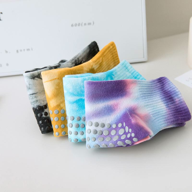 Chaussettes de sport Olivenorma Tie-Dye Grip antidérapantes pour Pilates et barre, en coton extensible respirant, idéales pour le yoga. - image 18