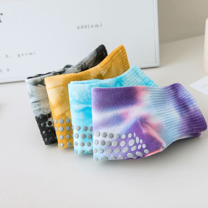 Chaussettes de sport Olivenorma Tie-Dye Grip antidérapantes pour Pilates et barre, en coton extensible respirant, idéales pour le yoga. - image 18