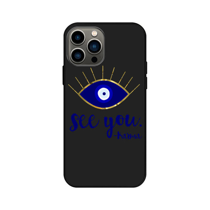 Coque de téléphone Olivenorma Blue Evil Eye Hamsa pour iPhone 13/14/15