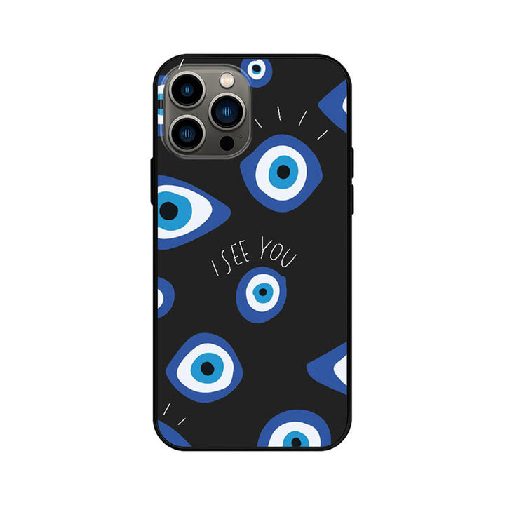 Coque de téléphone Olivenorma Blue Evil Eye Hamsa pour iPhone 13/14/15