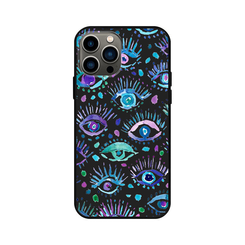 Coque de téléphone Olivenorma Blue Evil Eye Hamsa pour iPhone 13/14/15