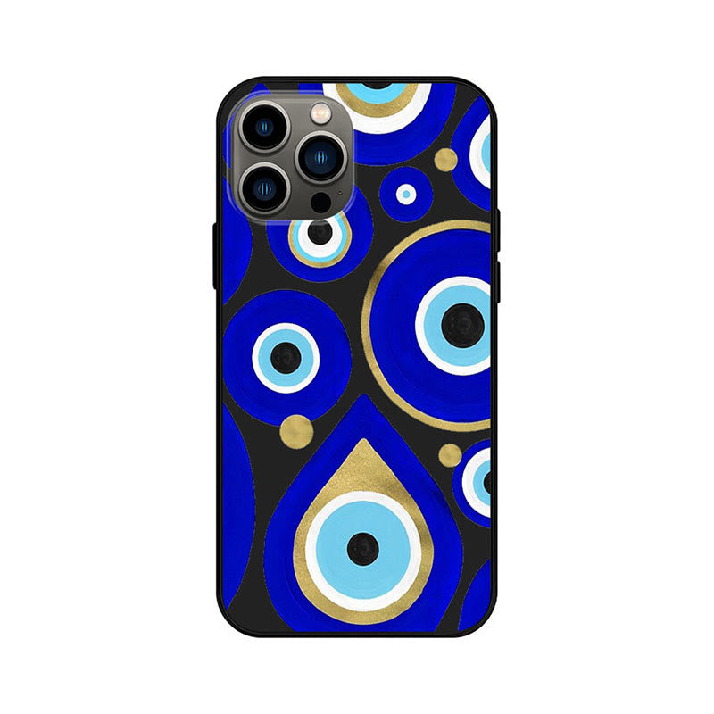 Coque de téléphone Olivenorma Blue Evil Eye Hamsa pour iPhone 13/14/15