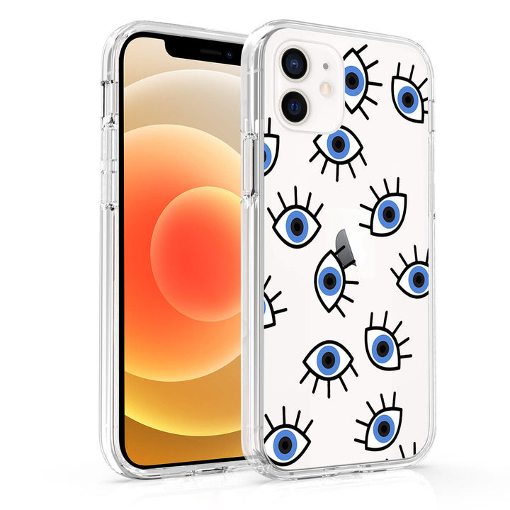 Coque transparente Olivenorma pour iPhone 13/14/15 Motif drôle de mauvais œil