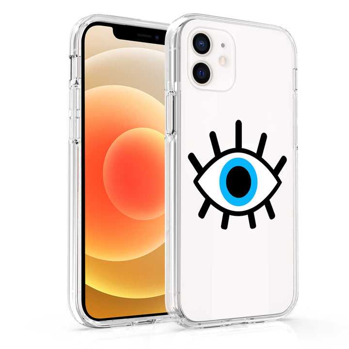 Coque transparente Olivenorma pour iPhone 13/14/15 Motif drôle de mauvais œil