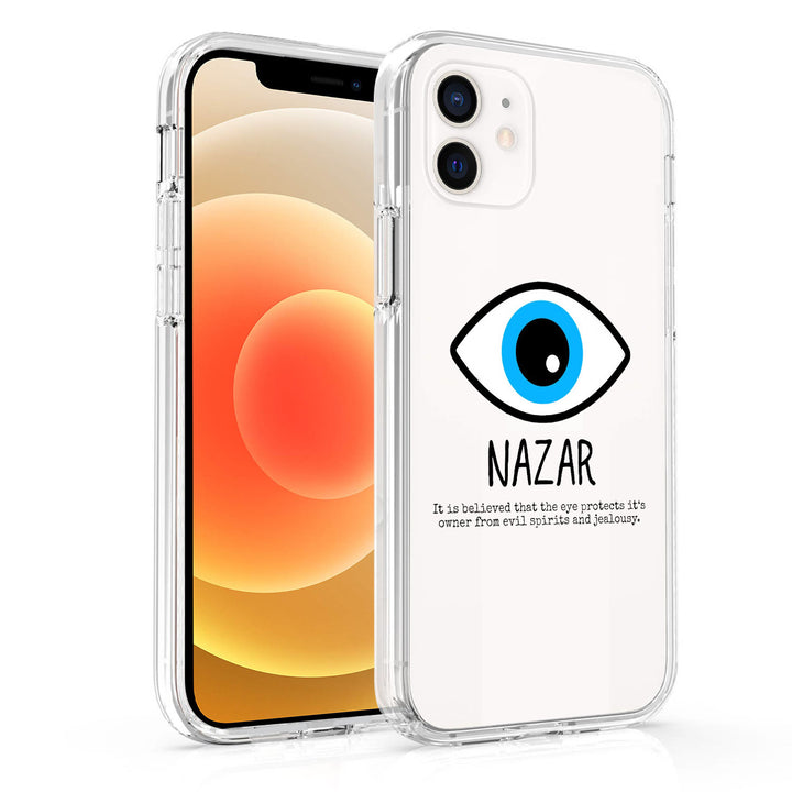 Coque transparente Olivenorma pour iPhone 13/14/15 Motif drôle de mauvais œil