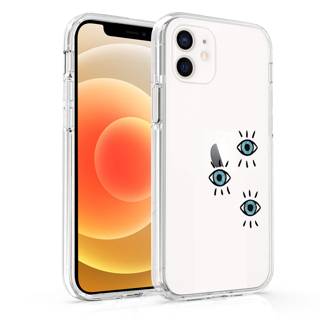 Coque transparente Olivenorma pour iPhone 13/14/15 Motif drôle de mauvais œil