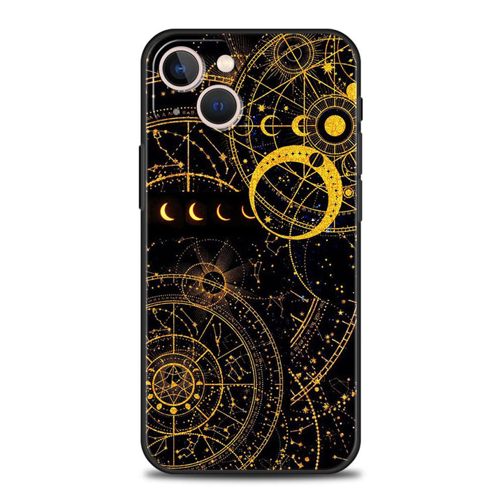 Coque de téléphone Olivenorma pour iPhone 13/14/15 avec motif soleil et lune mignons