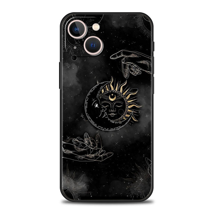 Coque de téléphone Olivenorma pour iPhone 13/14/15 avec motif soleil et lune mignons