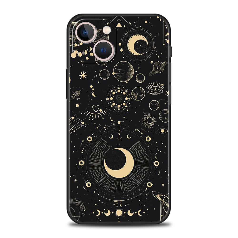 Coque de téléphone Olivenorma pour iPhone 13/14/15 avec motif soleil et lune mignons