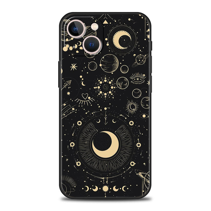 Coque de téléphone Olivenorma pour iPhone 13/14/15 avec motif soleil et lune mignons
