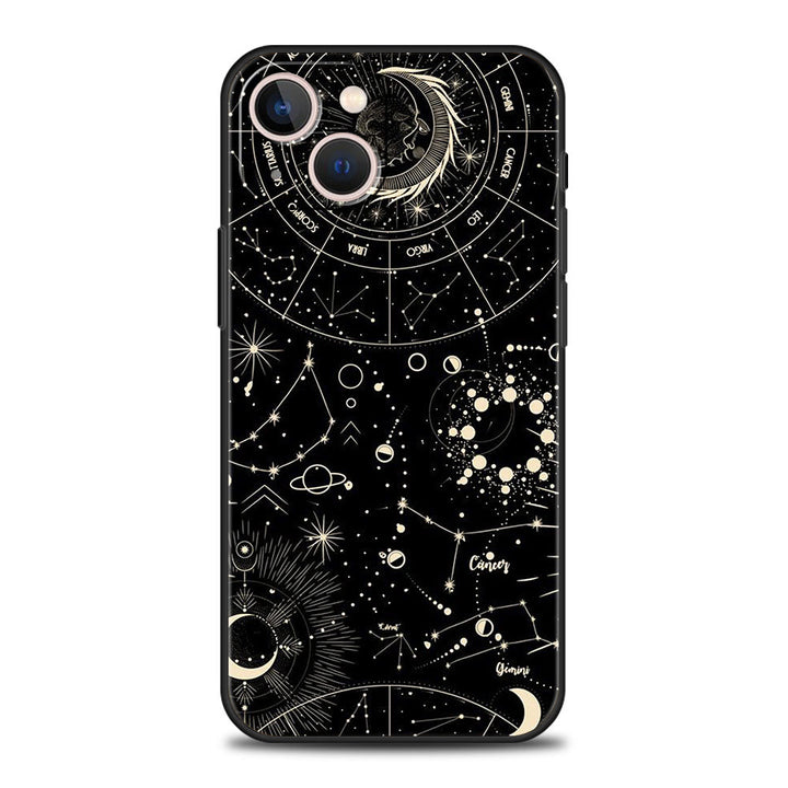 Coque de téléphone Olivenorma pour iPhone 13/14/15 avec motif soleil et lune mignons