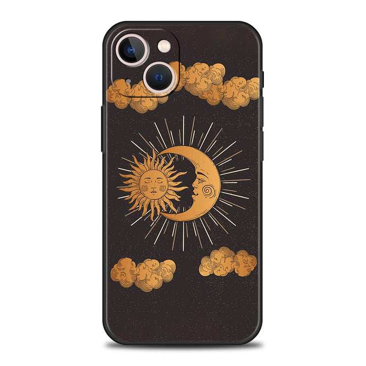 Coque de téléphone Olivenorma pour iPhone 13/14/15 avec motif soleil et lune mignons