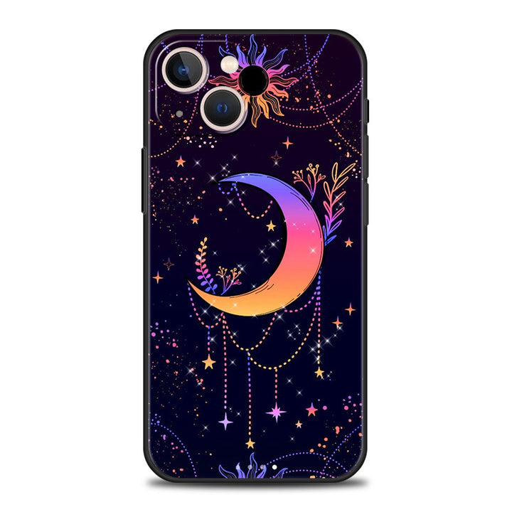 Coque de téléphone Olivenorma pour iPhone 13/14/15 avec motif soleil et lune mignons