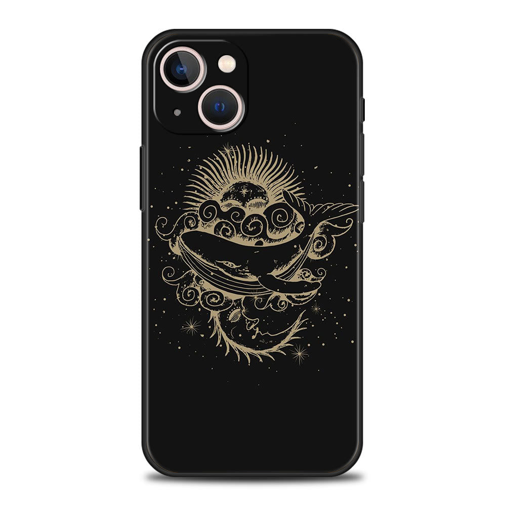 Coque de téléphone Olivenorma pour iPhone 13/14/15 avec motif soleil et lune mignons