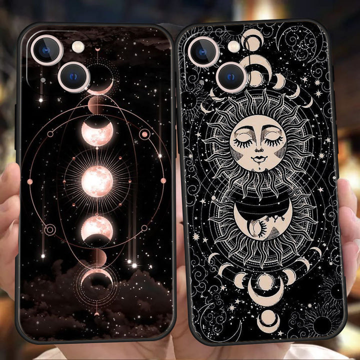 Coque de téléphone Olivenorma pour iPhone 13/14/15 avec motif soleil et lune mignons