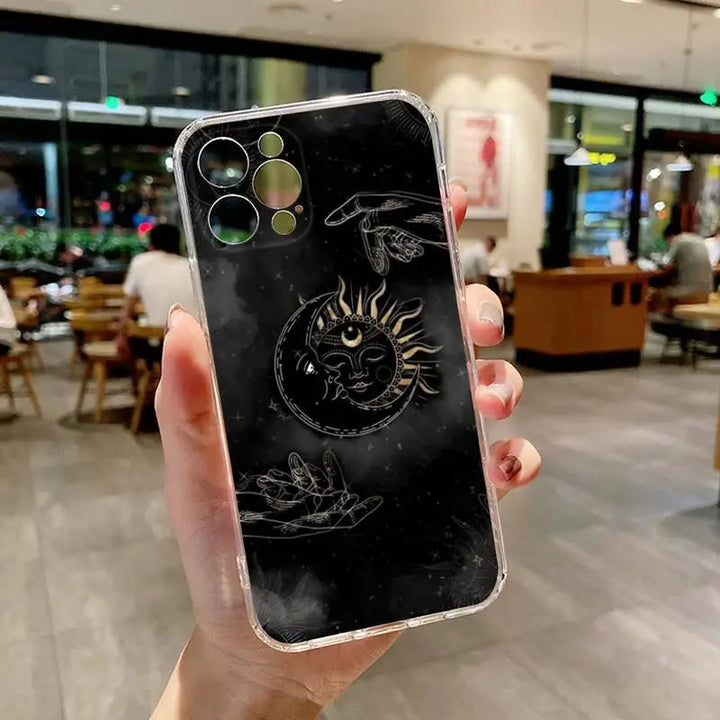 Coque de téléphone Olivenorma pour iPhone 13/14/15 avec motif soleil et lune mignons