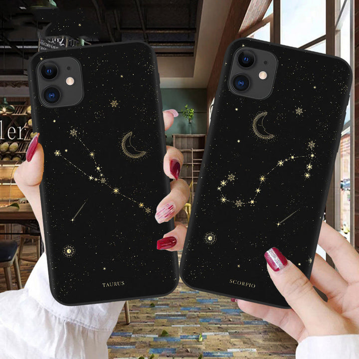 Coque de téléphone Olivenorma pour iPhone 14/15 Constellations 12 signes du zodiaque 
