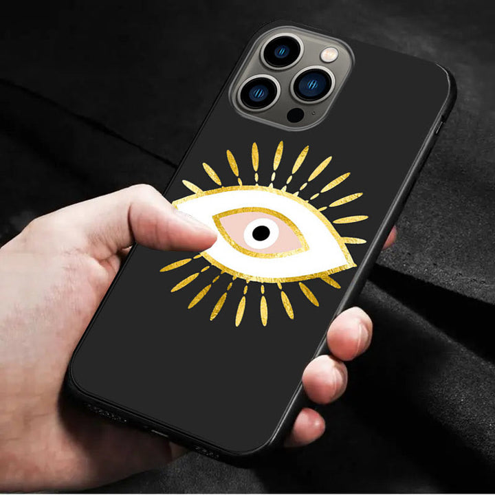 Coque de téléphone Olivenorma Blue Evil Eye Hamsa pour iPhone 13/14/15