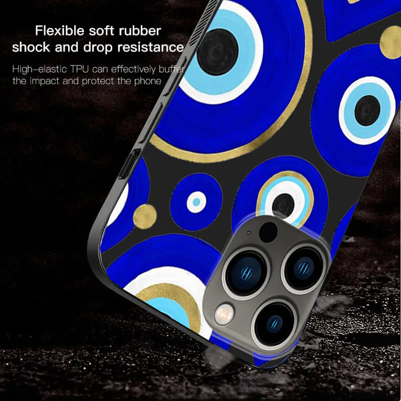 Coque de téléphone Olivenorma Blue Evil Eye Hamsa pour iPhone 13/14/15