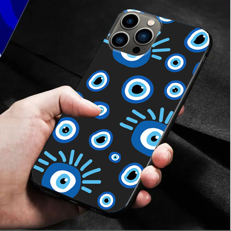 Coque de téléphone Olivenorma Blue Evil Eye Hamsa pour iPhone 13/14/15