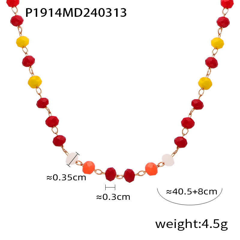 Collier de perles en pierre naturelle vintage Olivenorma 