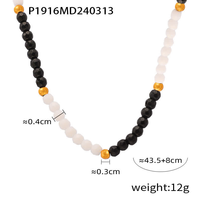 Collier de perles en pierre naturelle vintage Olivenorma 