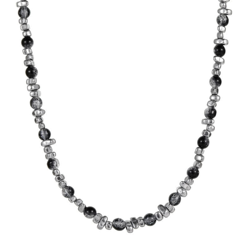 Collier de perles en hématite avec pierre œil de chat Hip Hop Olivenorma