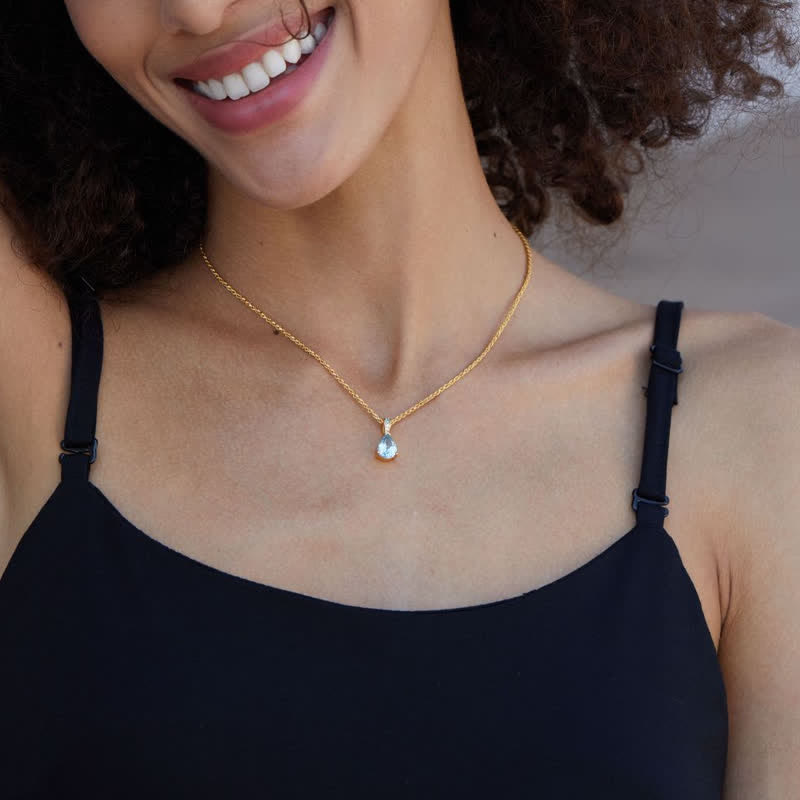 Collier chaîne en corde de chanvre avec topaze naturelle en argent 925 Olivenorma