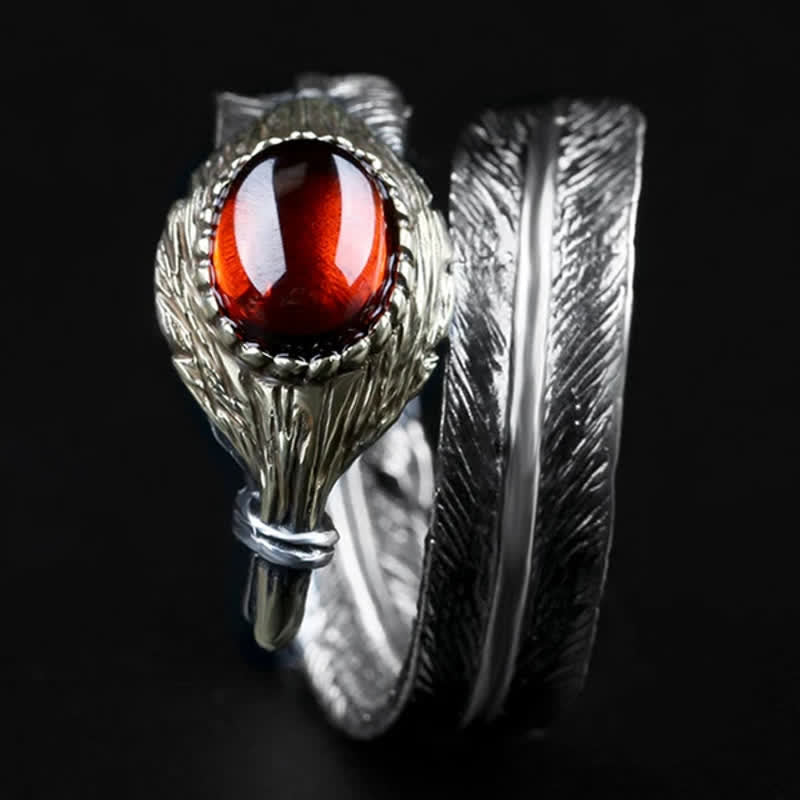 Bague ouverte en argent S925 en forme de plume incurvée Olivenorma - image 12