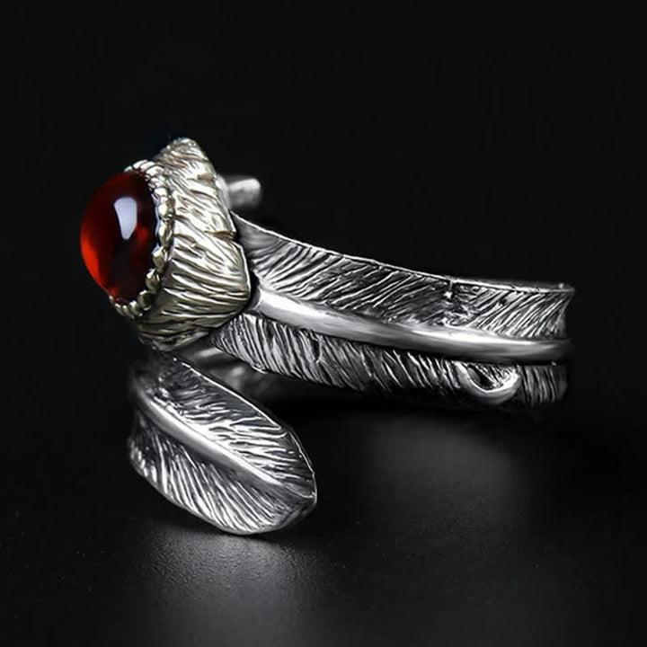 Bague ouverte en argent S925 en forme de plume incurvée Olivenorma - image 11