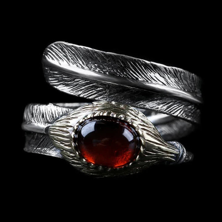 Bague ouverte en argent S925 en forme de plume incurvée Olivenorma - image 10