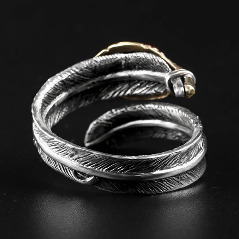 Bague ouverte en argent S925 en forme de plume incurvée Olivenorma - image 14