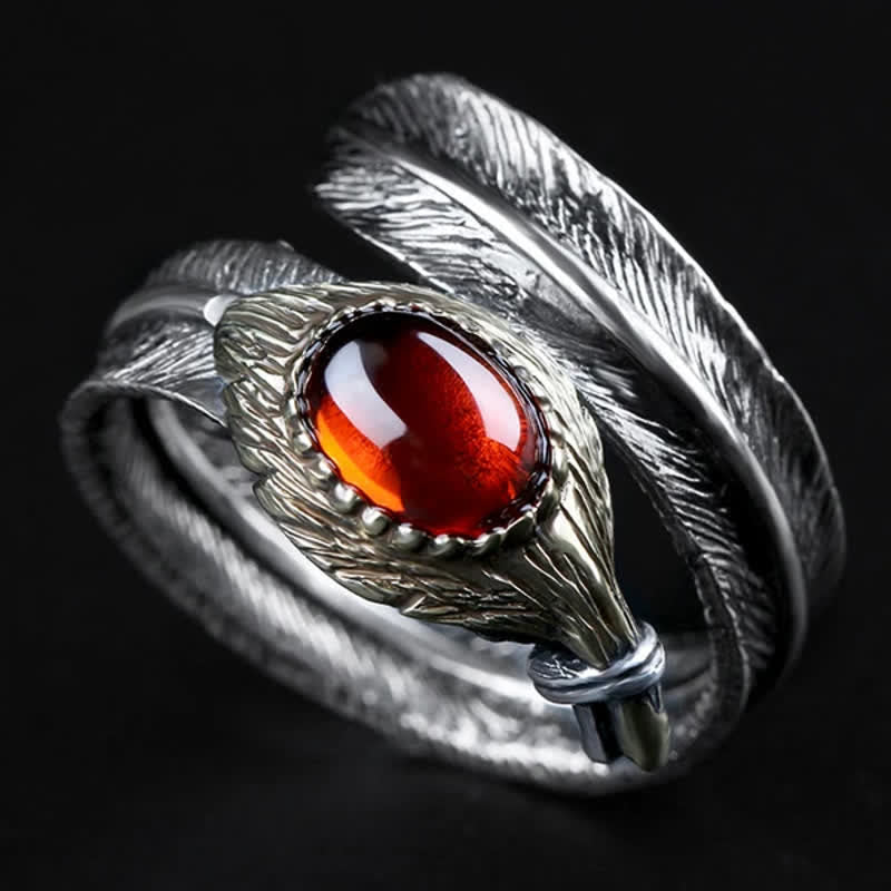 Bague ouverte en argent S925 en forme de plume incurvée Olivenorma - image 13