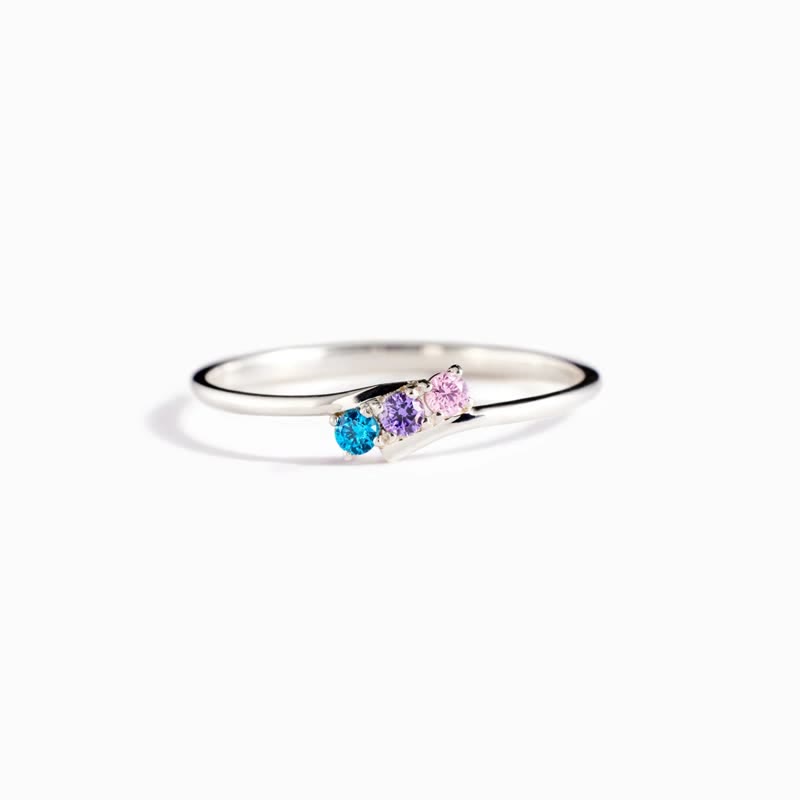 Bague Olivenorma en argent sterling S925 avec pierre de naissance et diamant, ornée d'une carte cadeau. - image 16