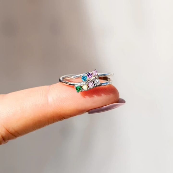 Bague Olivenorma en argent sterling S925 avec pierre de naissance et diamant, ornée d'une carte cadeau. - image 11