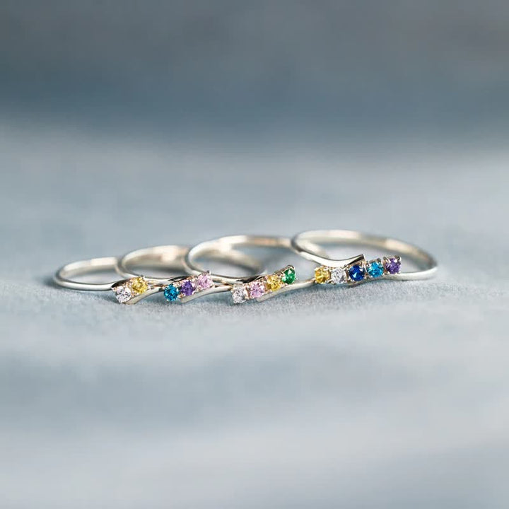 Bague Olivenorma en argent sterling S925 avec pierre de naissance et diamant, ornée d'une carte cadeau. - image 5
