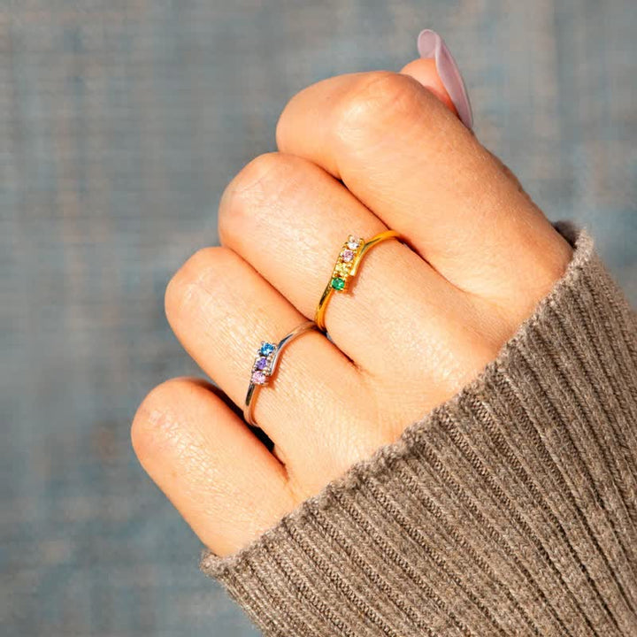 Bague Olivenorma en argent sterling S925 avec pierre de naissance et diamant, ornée d'une carte cadeau. - image 8