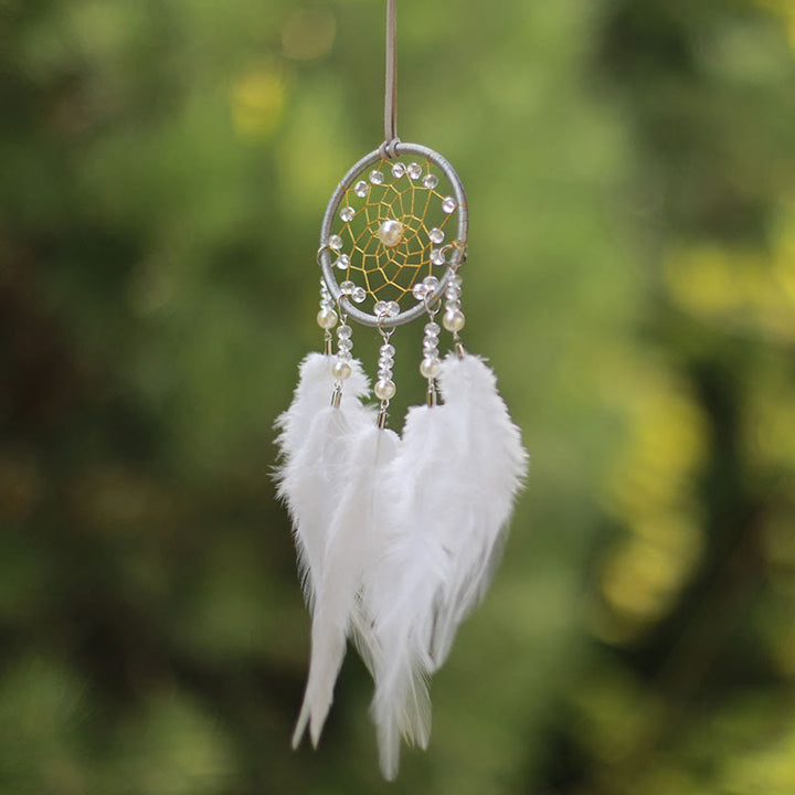 Ornement attrape-rêves de méditation en cristal transparent Olivenorma