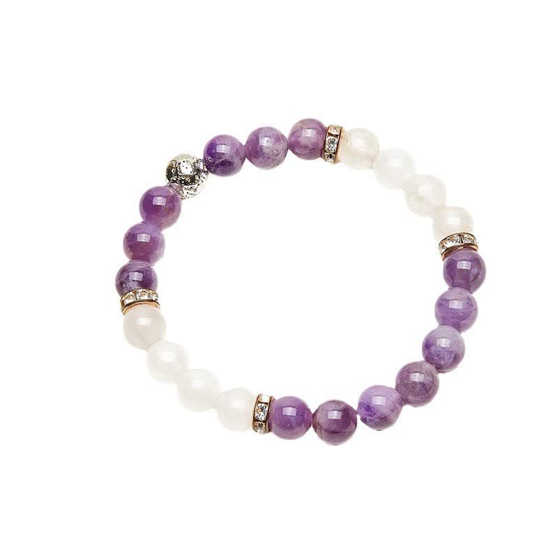 Bracelet de perles en cristal transparent améthyste Olivenorma 