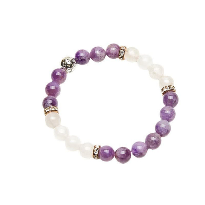Bracelet de perles en cristal transparent améthyste Olivenorma 