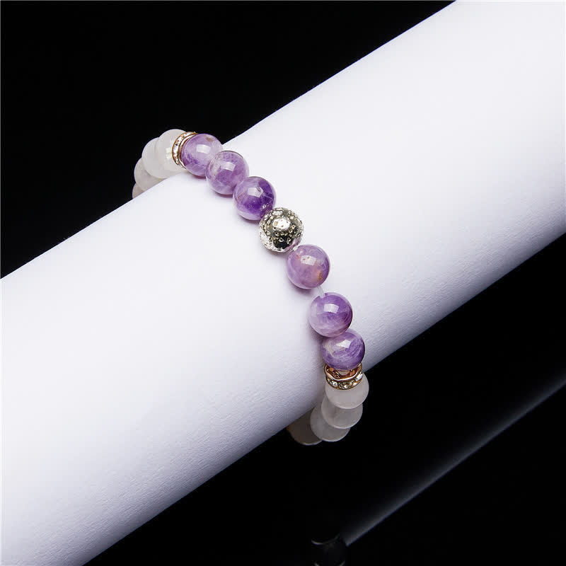 Bracelet de perles en cristal transparent améthyste Olivenorma 