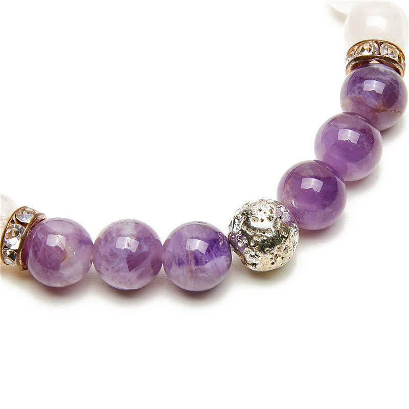 Bracelet de perles en cristal transparent améthyste Olivenorma 