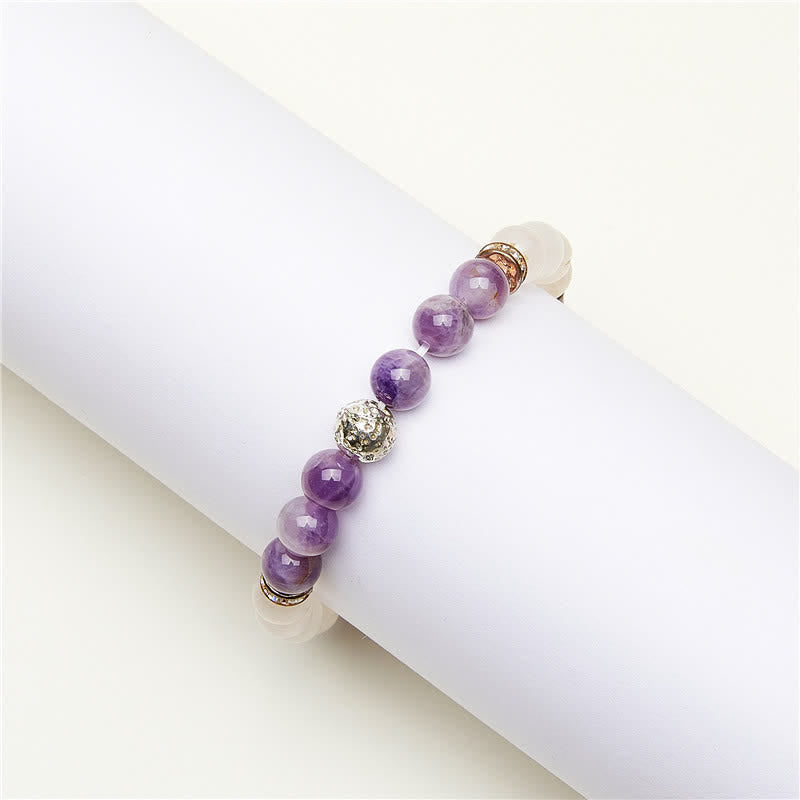 Bracelet de perles en cristal transparent améthyste Olivenorma 
