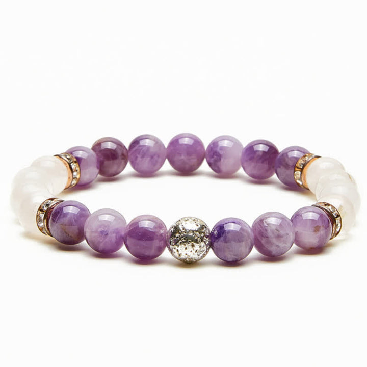 Bracelet de perles en cristal transparent améthyste Olivenorma 