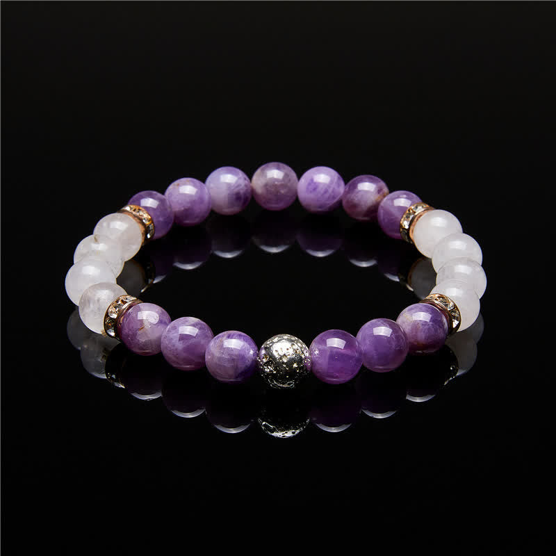 Bracelet de perles en cristal transparent améthyste Olivenorma 