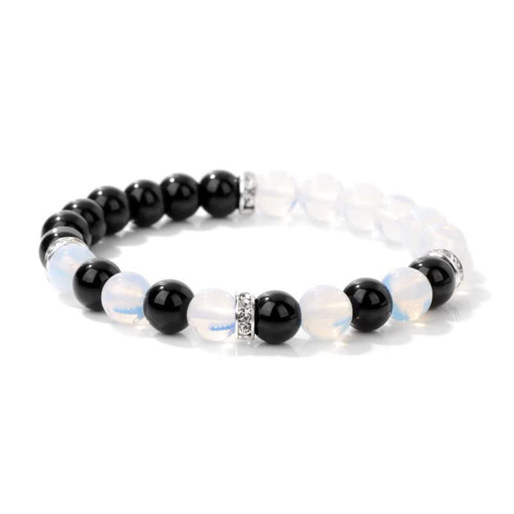 Bracelet en perles contrastées multicolores en pierre naturelle Olivenorma 