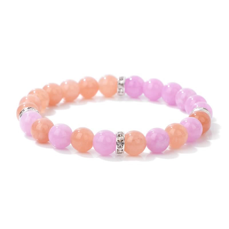Bracelet en perles contrastées multicolores en pierre naturelle Olivenorma 